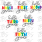 Rainbow Hello Grade (MULTI GRADE OPTIONS) Checkered Back To School Full Color DTF Transfers