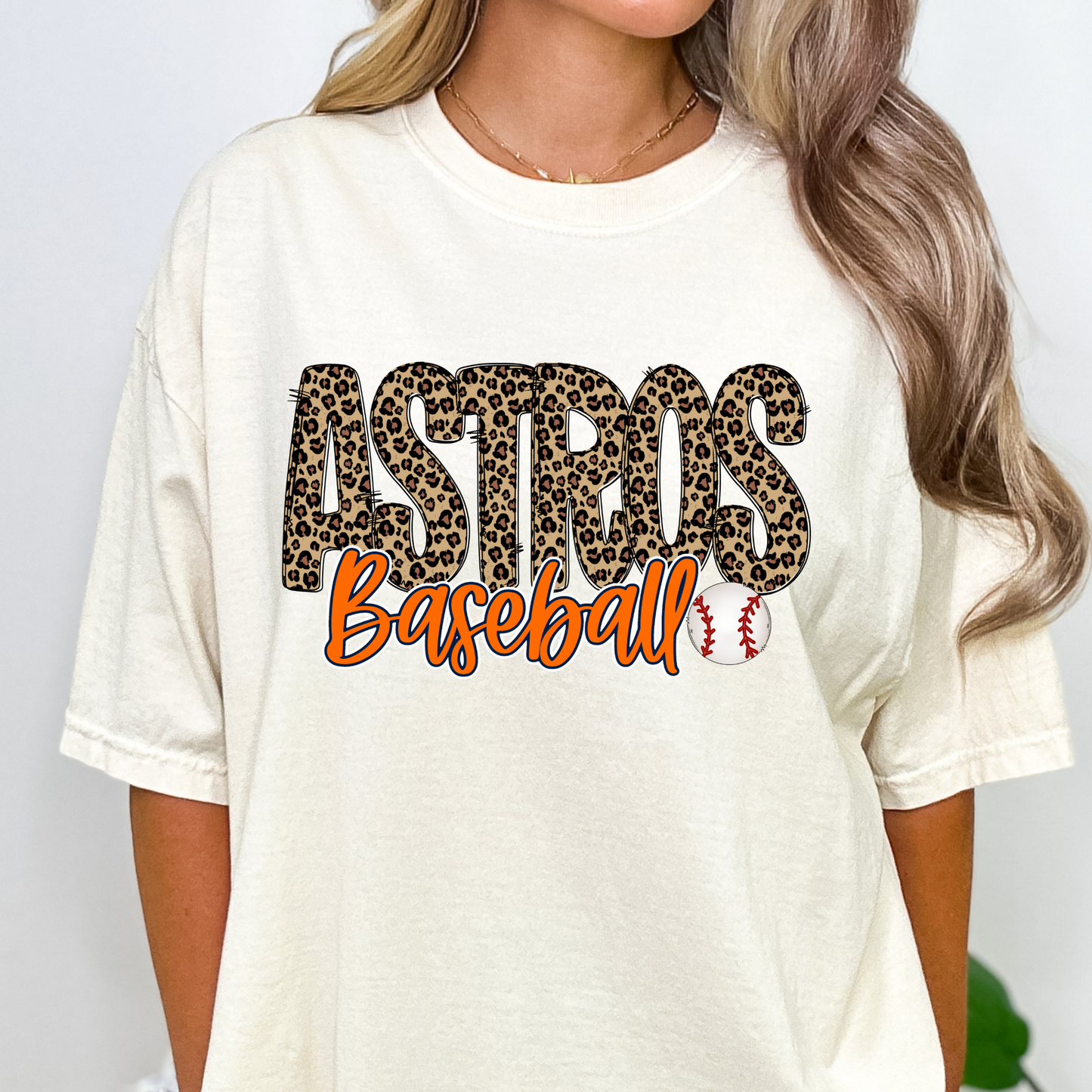 Leopard Astros Baseball Full Color DTF Transfer
