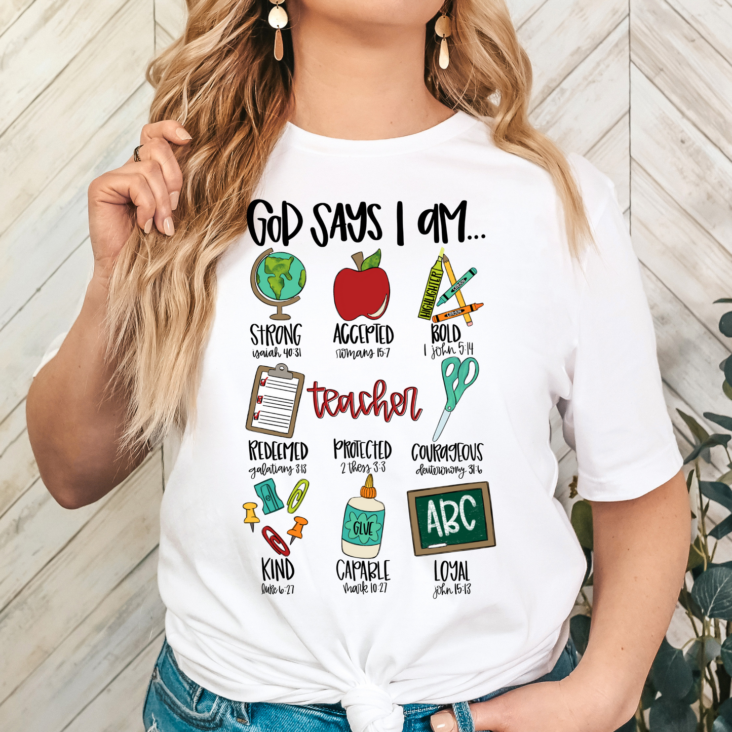 God Says I Am Teacher/School Full Color DTF Transfer