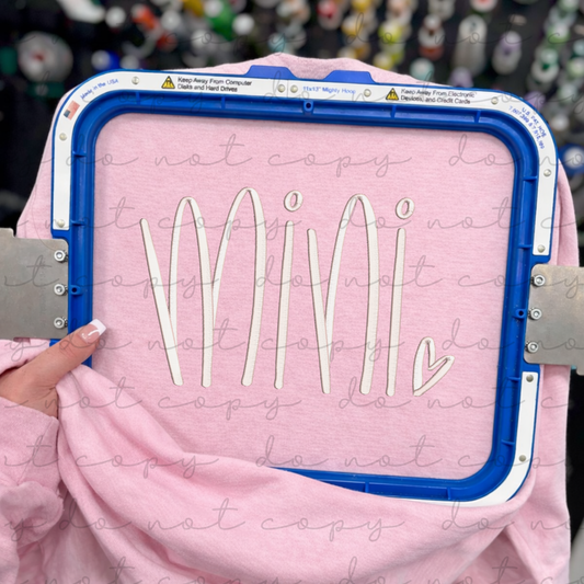 Mini (Hand Lettered) Embroidered Sweatshirt/T-Shirt