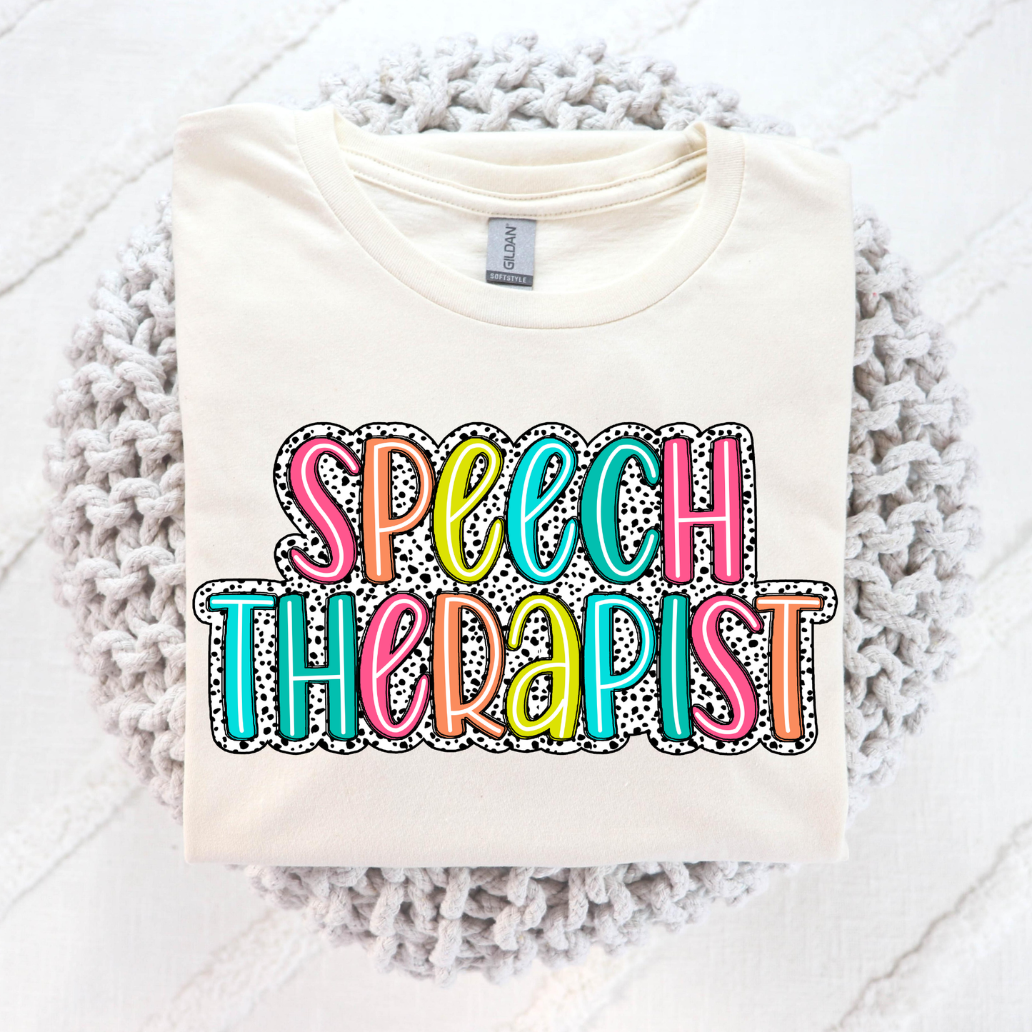 Speech Therapist (Dalmation w/Line Letters) Full Color DTF Transfer