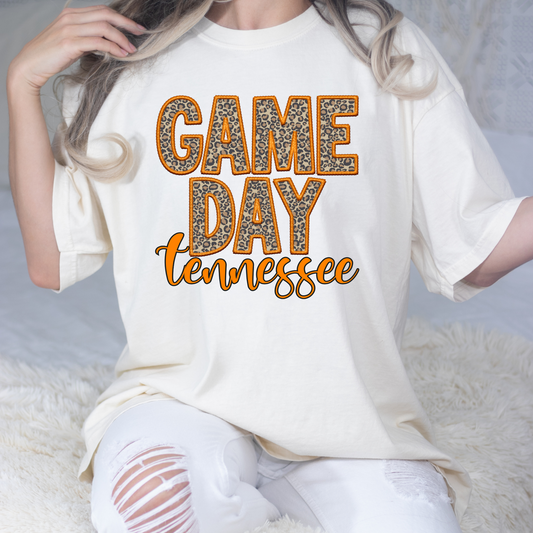 Game Day Tennessee Leopard Letters Full Color DTF Transfer