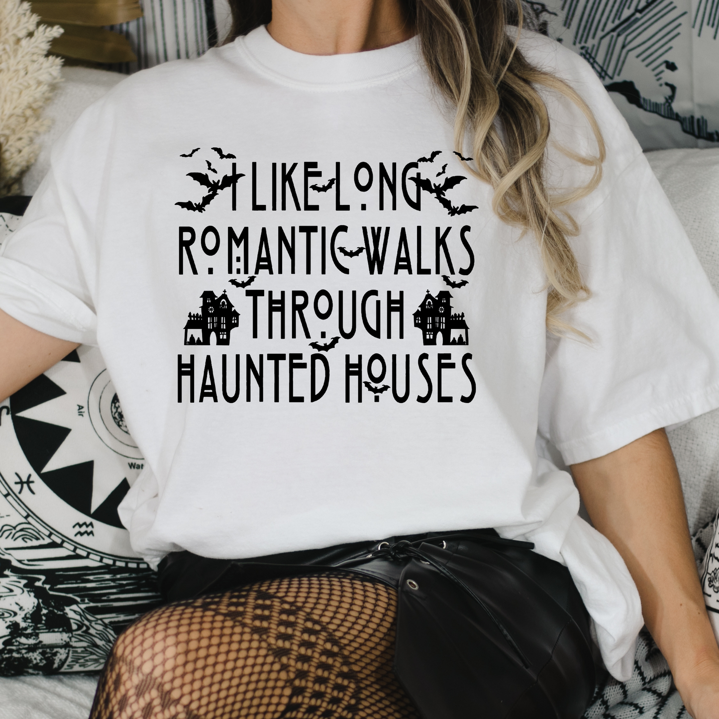 I Like Long Romantic Walks Through Haunted Houses Full Color DTF Transfer