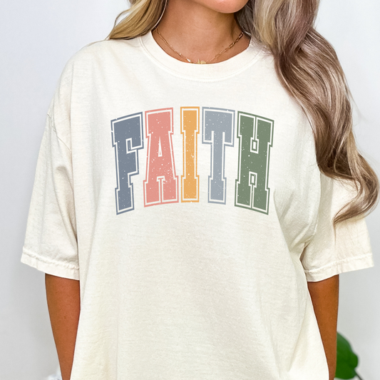 FAITH (Multi Color Letters) Full Color DTF Transfer