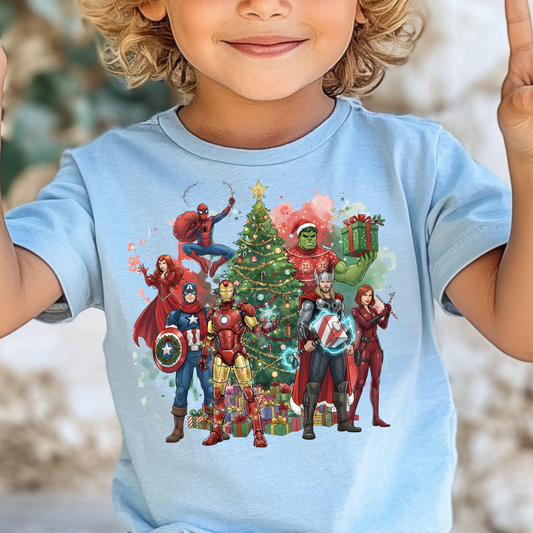 Superhero Christmas Collage Full Color DTF Transfer