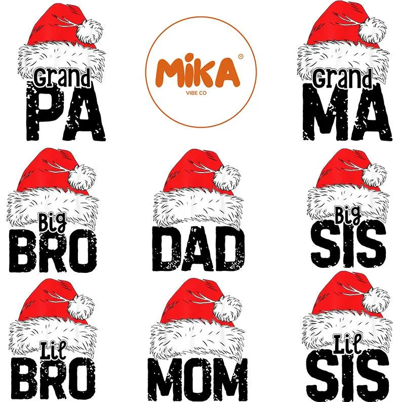 Family Christmas Santa Hat (Multi Options) Full Color DTF Transfer