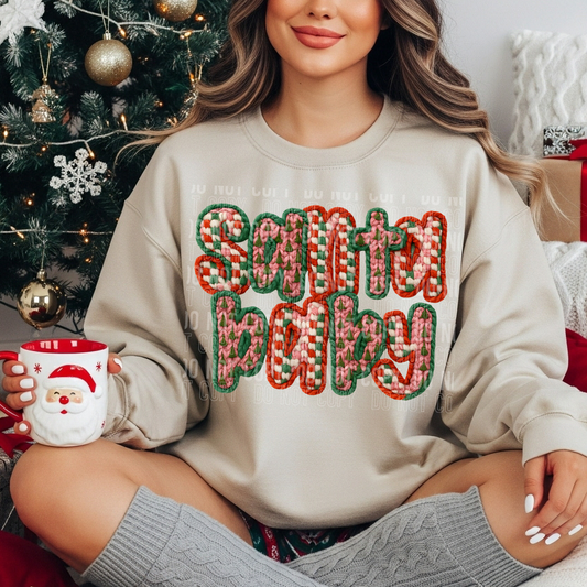 Santa Baby (Faux Yarn) Full Color DTF Transfer