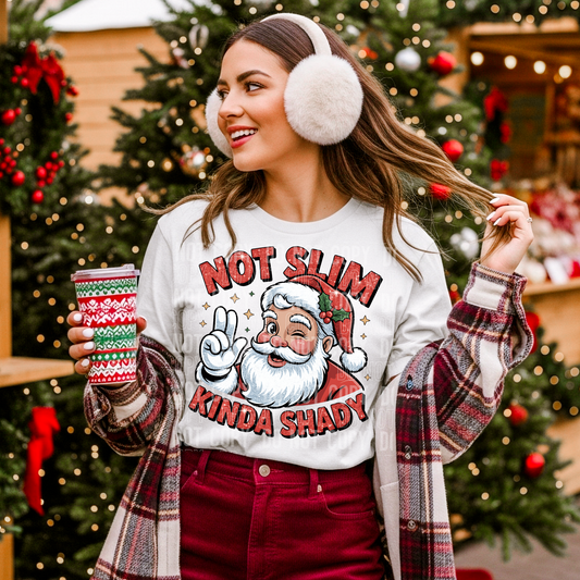 Not Slim Kinda Shady (Santa) Full Color DTF Transfer
