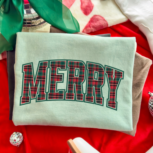 Merry (Plaid) Full Color DTF Transfer