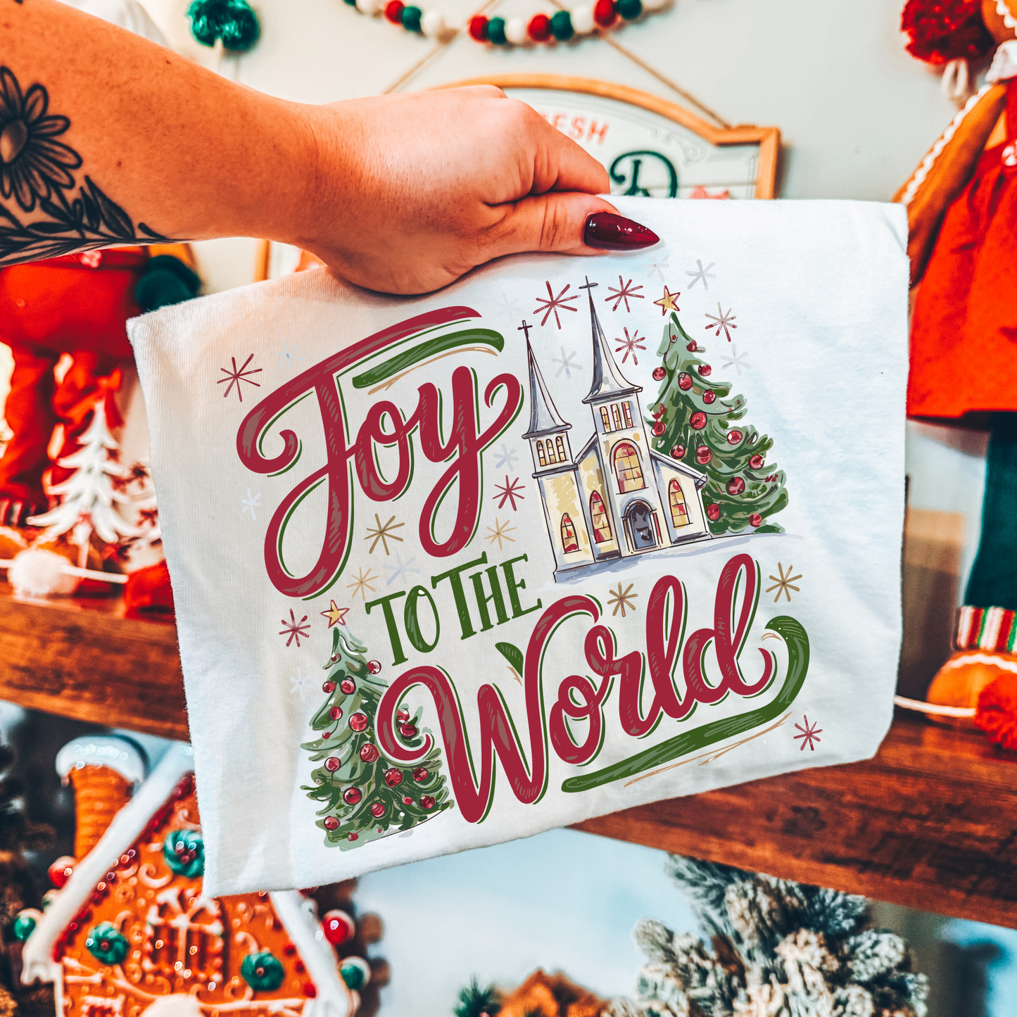 Joy To The World Full Color DTF Transfer