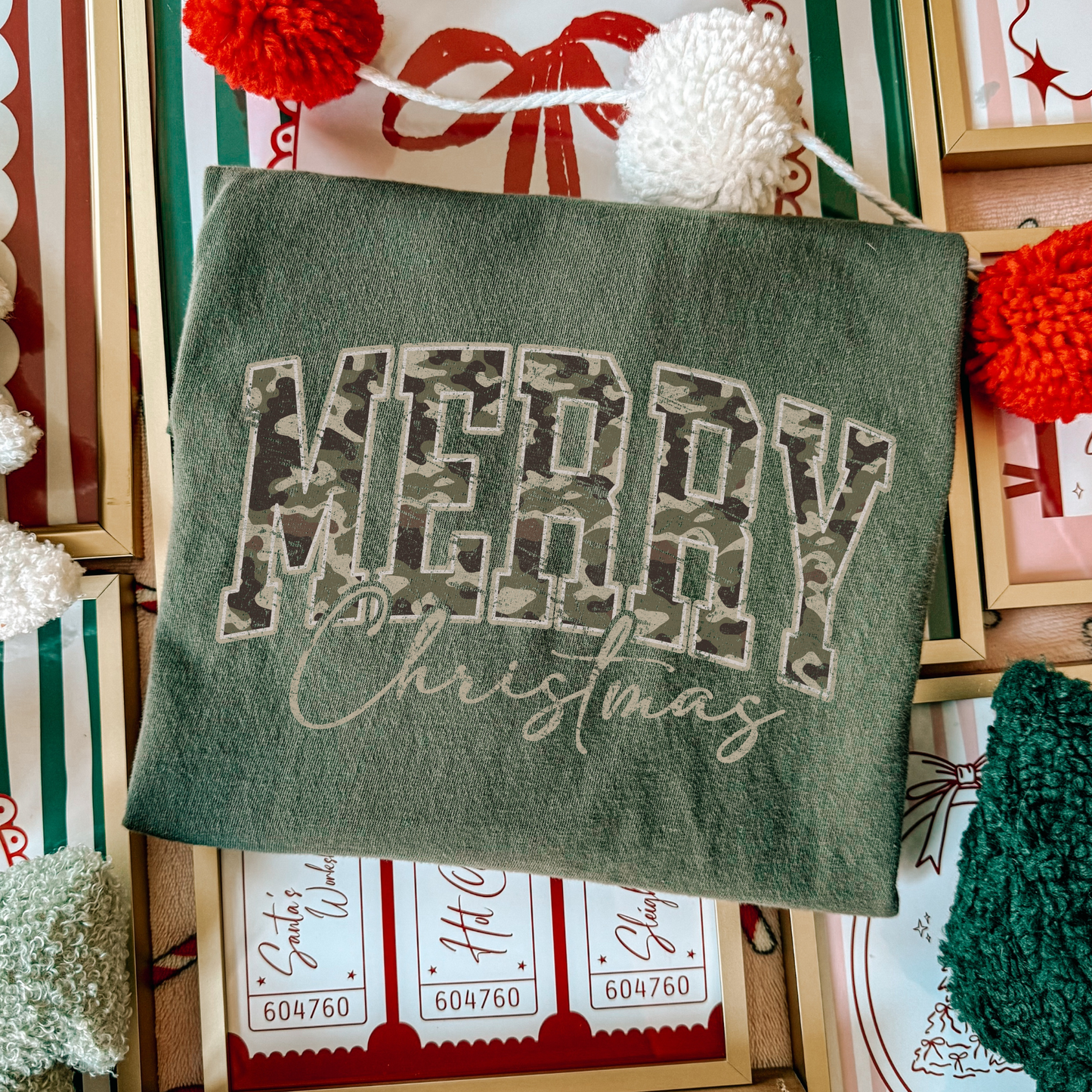 Merry Chrsitmas (Camo) Full Color DTF Transfer