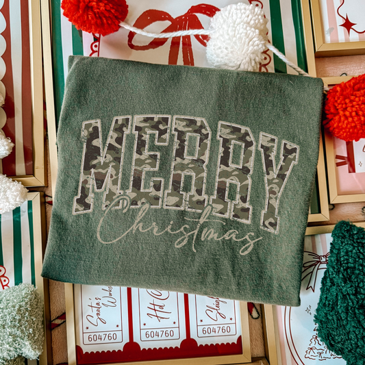 Merry Chrsitmas (Camo) Full Color DTF Transfer