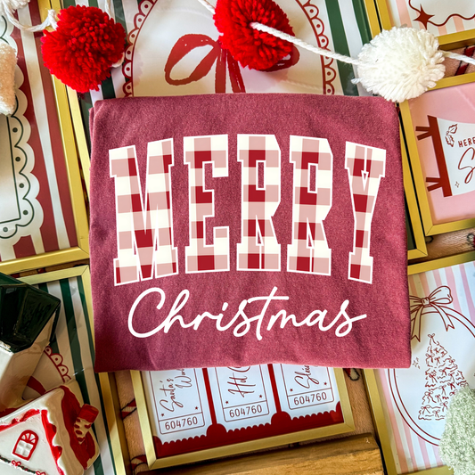 Merry (Plaid) Christmas Full Color DTF Transfer