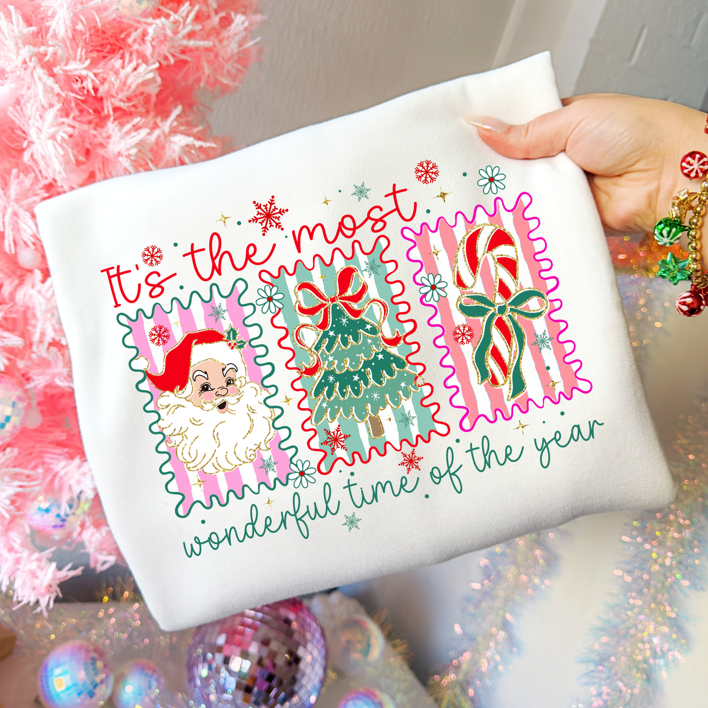 It's The Most Wonderful Time of The Year (Santa-Tree-Candy Cane) Full Color DTF Transfer