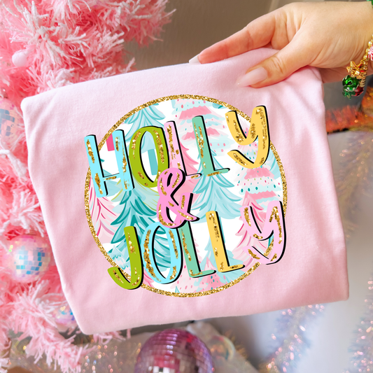 Holly & Jolly Full Color DTF Transfer