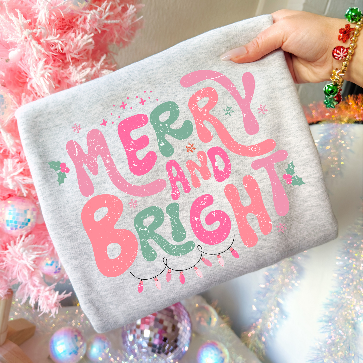 Merry and Bright Full Color DTF Transfer