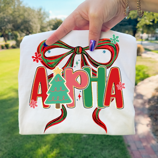 Christmas Alpha (ONE WORD/NAME) Full Color DTF Transfer