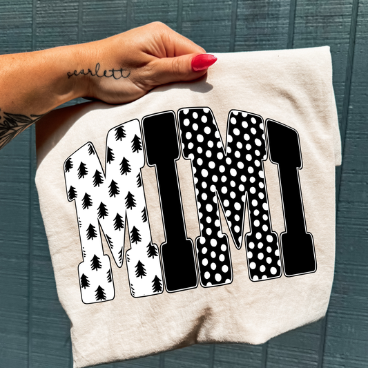 Mimi (Black & White Trees/Theme) Full Color DTF Transfer