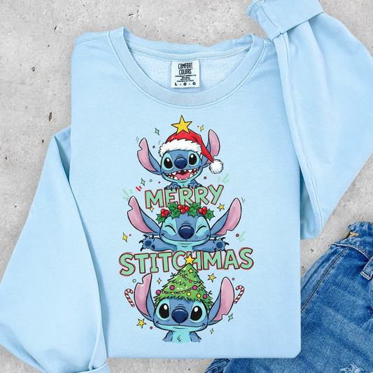 Merry Stitchmas (Stitch Christmas) Full Color DTF Transfer