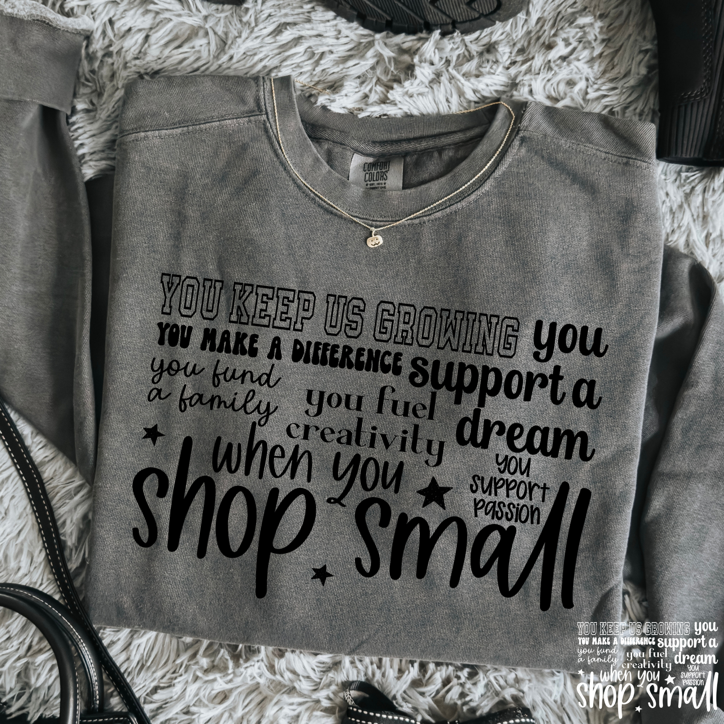 Shop Small (Positive Words/Texts) Full Color DTF Transfer