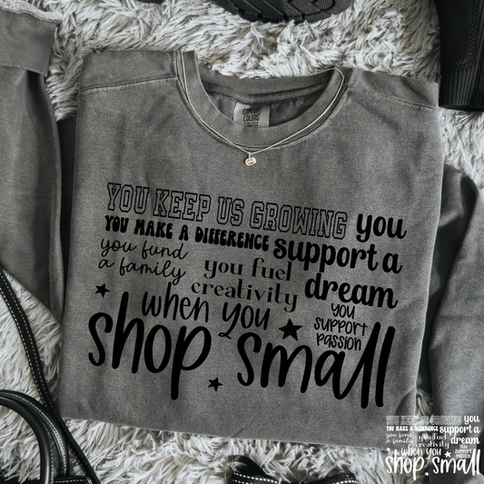 Shop Small (Positive Words/Texts) Full Color DTF Transfer