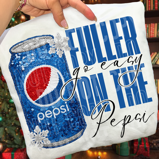 Go Easy On The Pepsi - Snowflakes (Faux Sequin/Thread) Full Color DTF Transfer