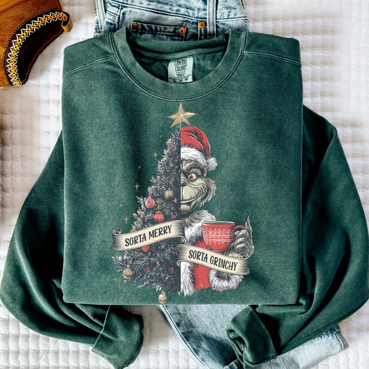 Sorta Merry Sorta Grinchy Full Color DTF Transfer