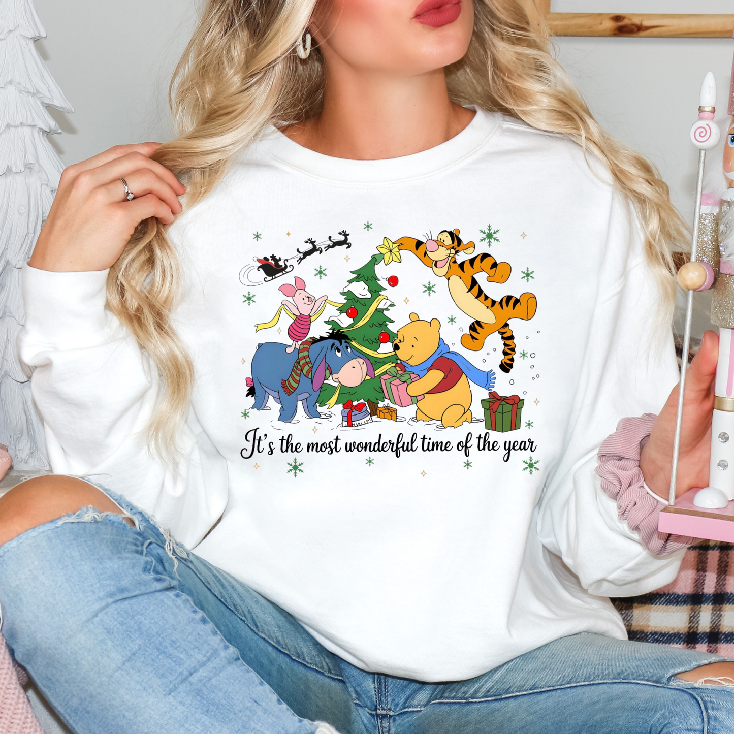 It's The Most Wonderful Time Of The Year (Winnie The Pooh) Full Color DTF Transfer