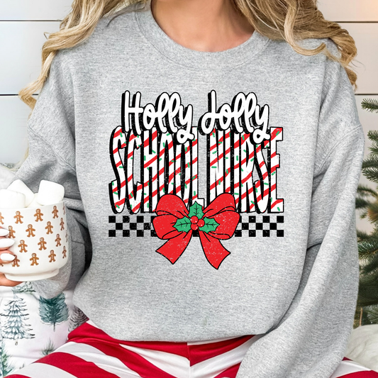 Holly Jolly School Nurse Full Color DTF Transfer
