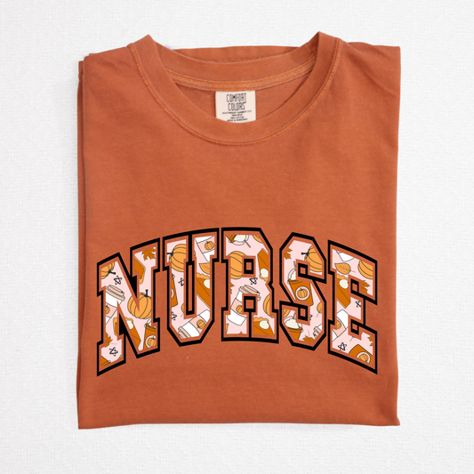 Fall Theme Nurse Full Color DTF Transfer