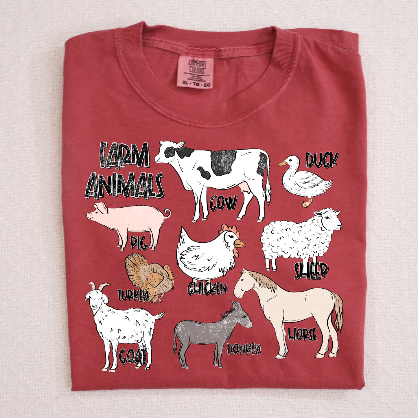 Farm Animals Full Color DTF Transfer