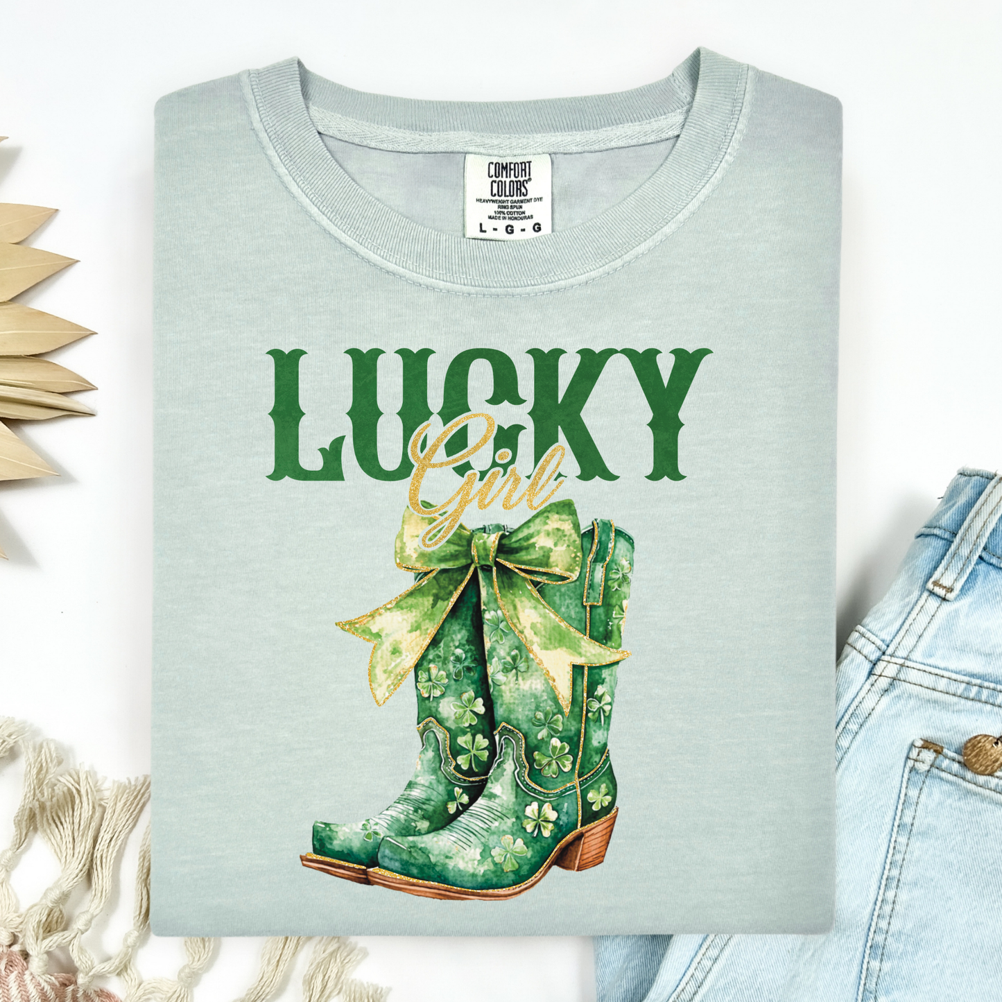 Lucky Western Boots Full Color DTF Transfer