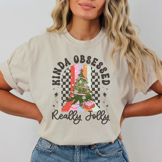Kinda Obsessed Really Jolly Full Color DTF Transfer
