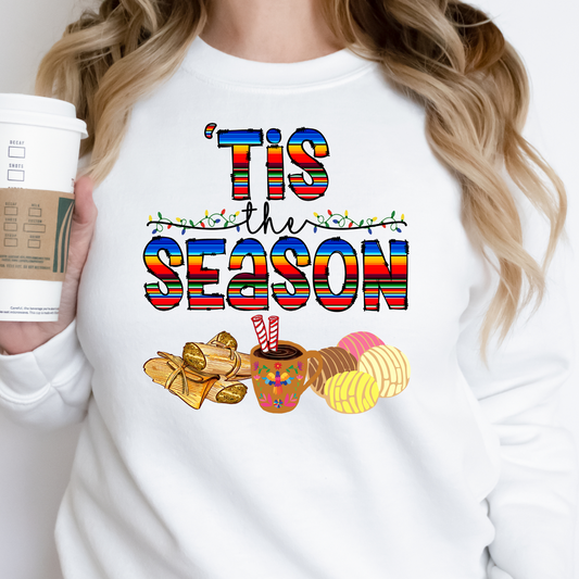 Serape Tis The Season (Conchas, Tamales) Full Color DTF Transfer