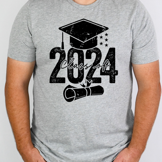Class of 2024 (Hat and Diploma)  Full Color DTF Transfer