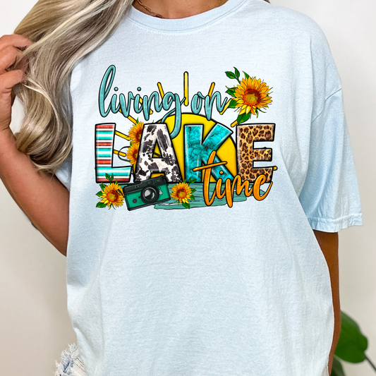 Living On Lake Time Full Color DTF Transfer