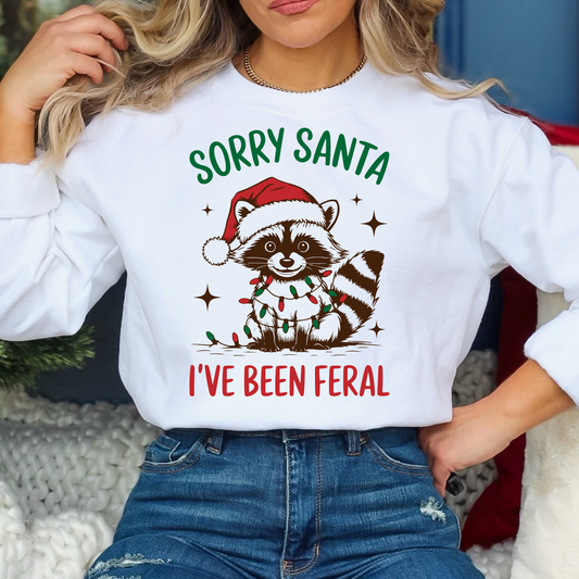 Sorry Santa I've Been Feral Full Color DTF Transfer