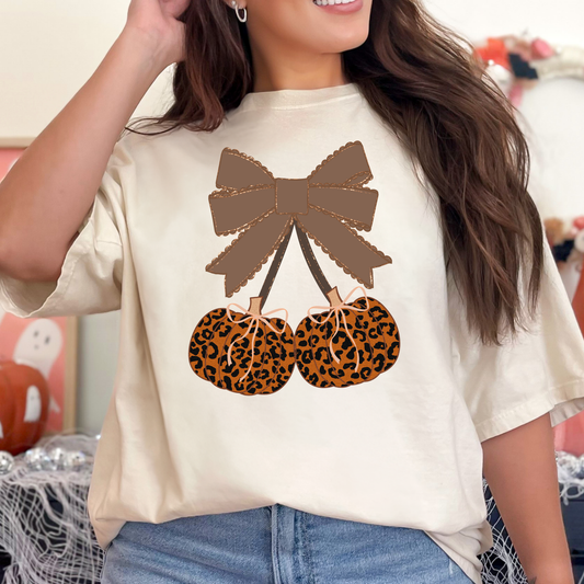 Leopard Pumpkin Cherries Full Color DTF Transfer