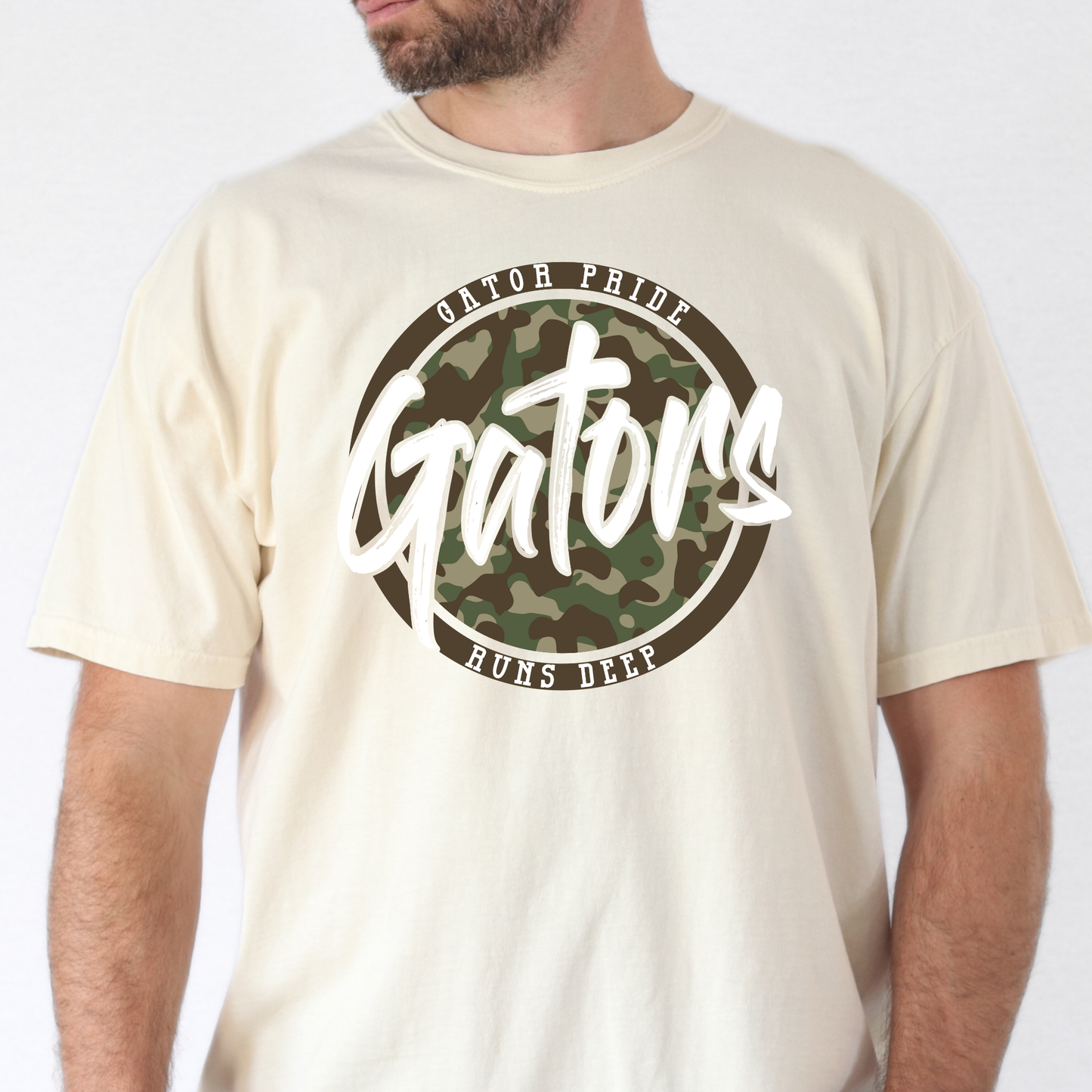 Camo Gators Pride (Circle) Full Color DTF Transfer
