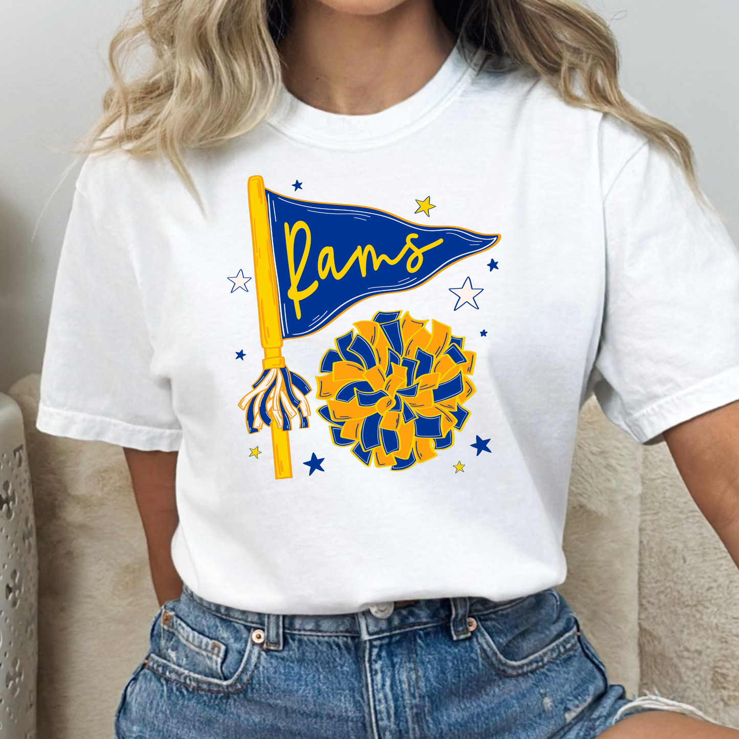 Team Flag/Pom (2026 Playoff Teams) Full Color DTF Transfers