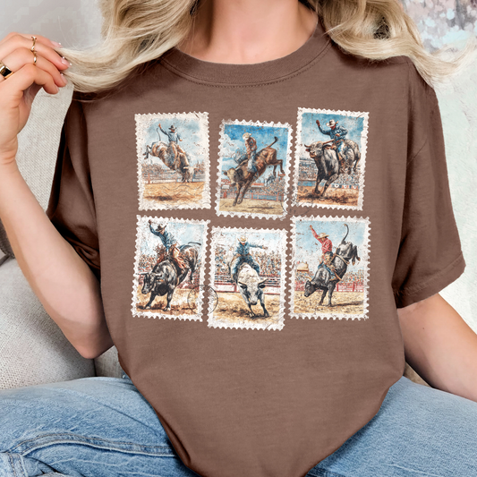 Cowboy Rodeo Stamps Full Color DTF Transfer