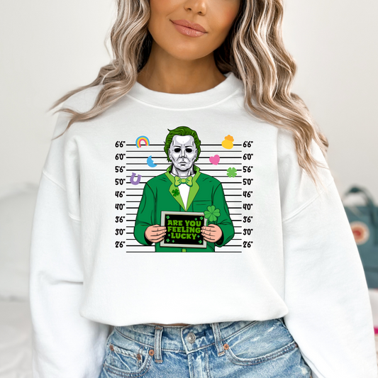 Michael Myers St Patricks Day Mugshot Full Color DTF Transfer