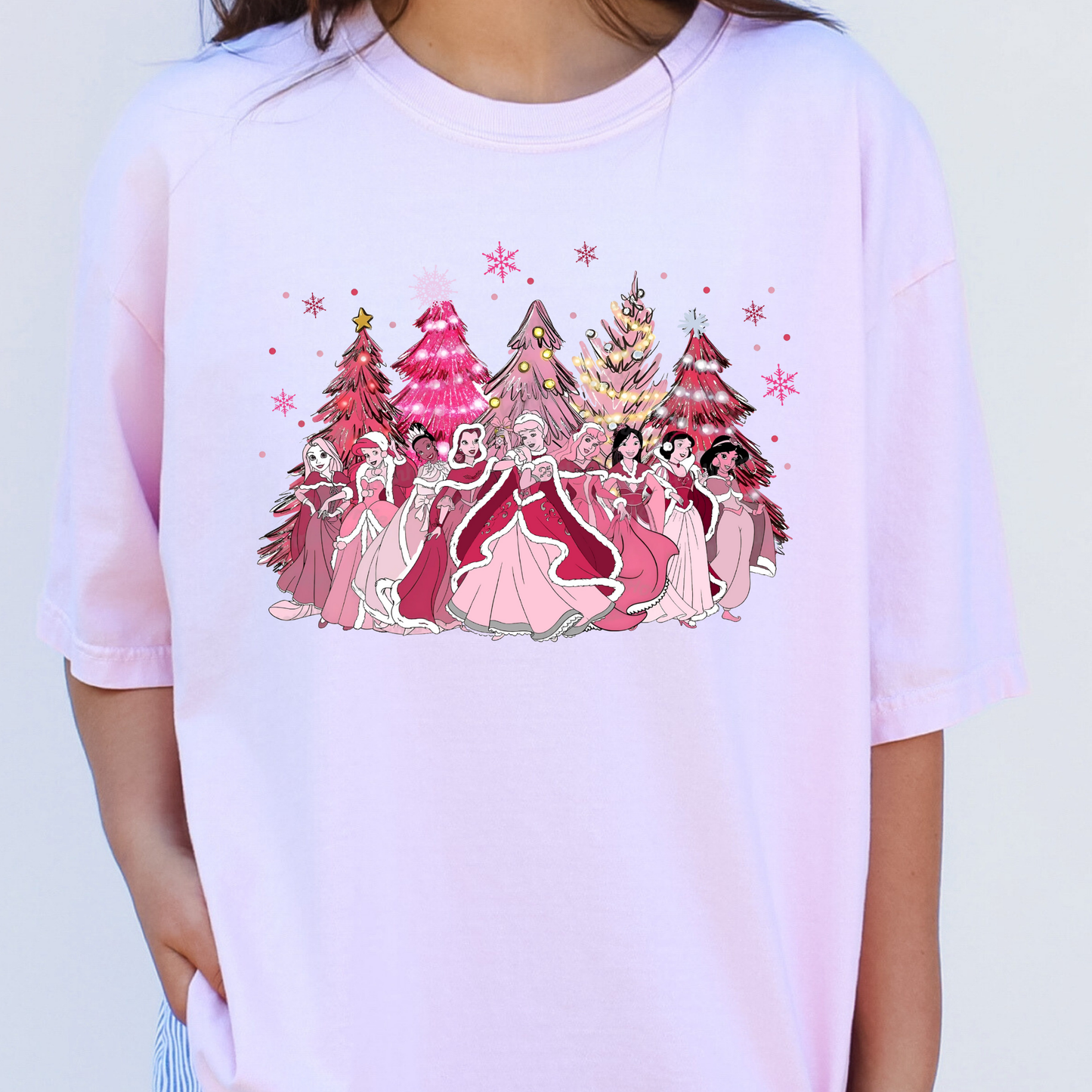 Pink Christmas Princess' Full Color DTF Transfer