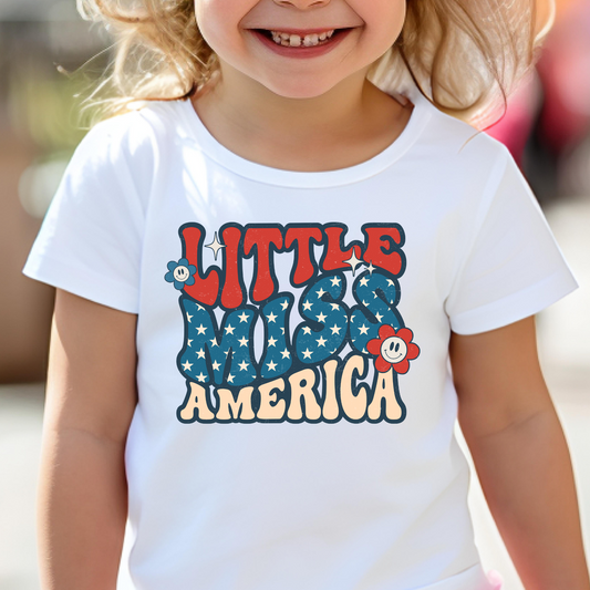 Little Miss America Full Color DTF Transfer