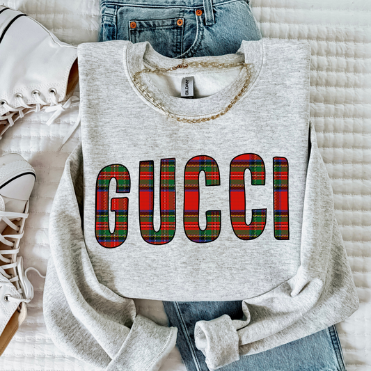 Christmas Plaid Gucci Full Color DTF Transfer