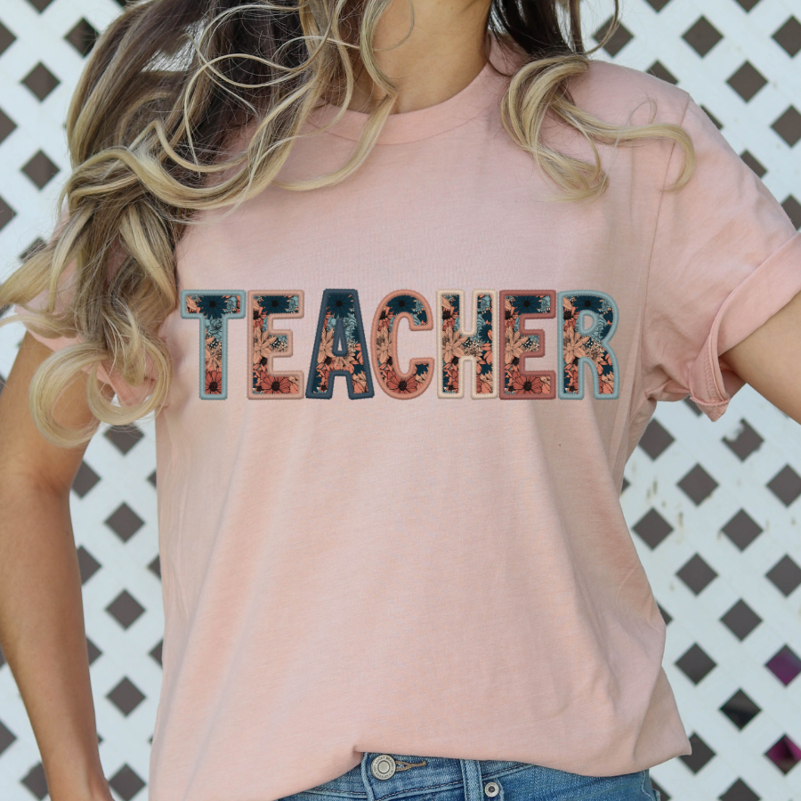 Teacher Faux Embroidery Full Color DTF Transfers