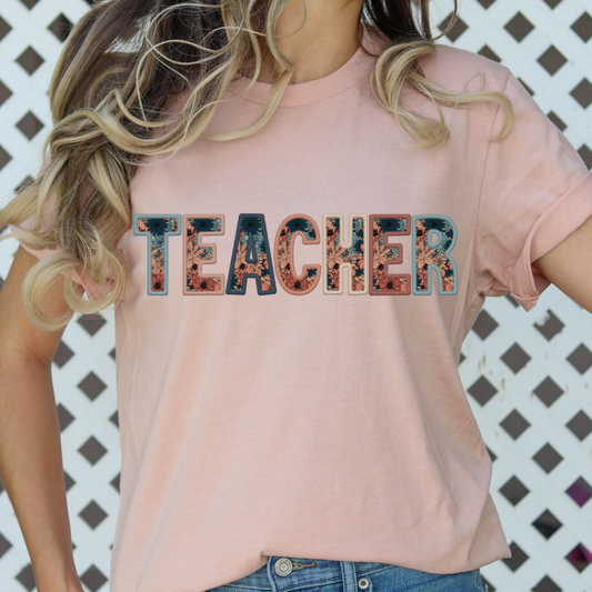 Teacher Faux Embroidery Full Color DTF Transfers