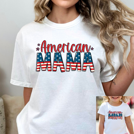 American Mama (Mini Option) Full Color DTF Transfer