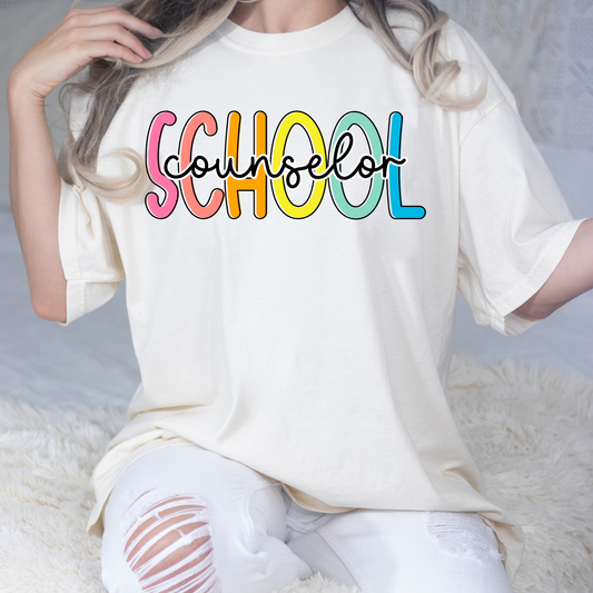 School Counselor (Multi Color) Full Color DTF Transfer