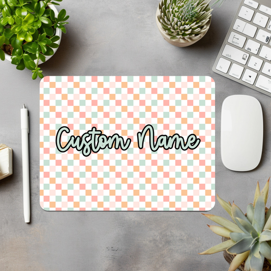 Checkered (Multi-Color) Personalized Mouse Pad